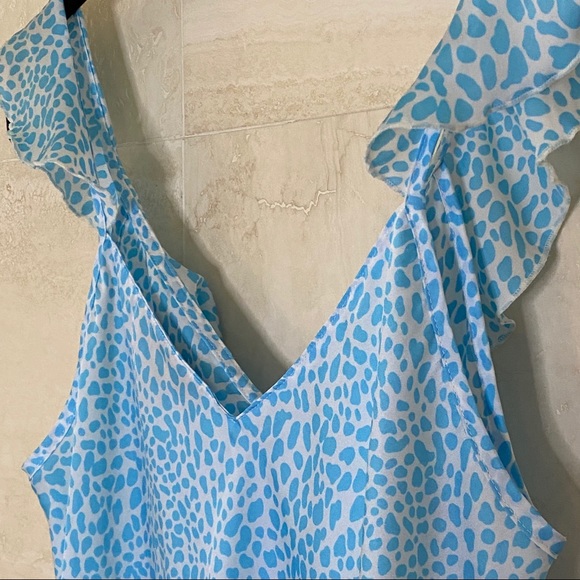 SOLD Y2k 90’s Animal Print Blue Lingerie Nightgown - Picture 4 of 7